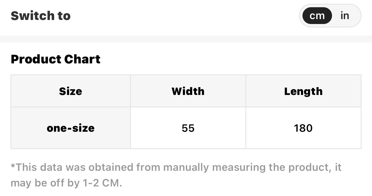 Size Chart
